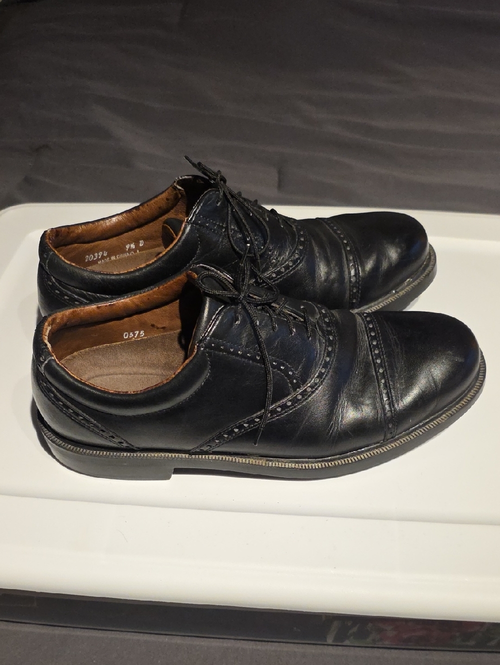 Florsheim Black Leather Wingtip Oxfords